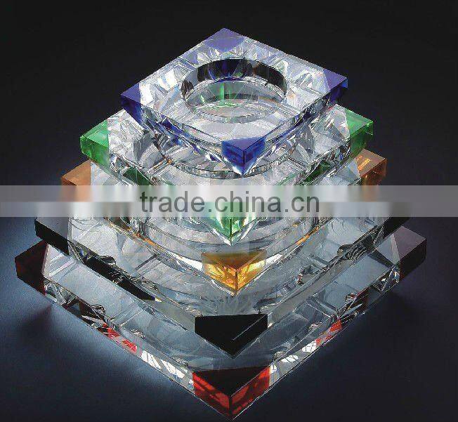 fish color printed crystal ashtray /tobacco cigar/smoking craft ashtray useful(R-0974