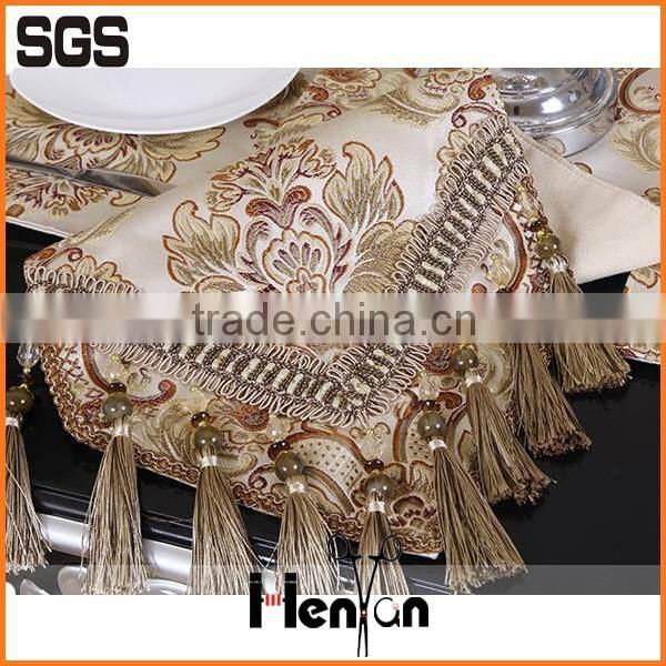 wholesale custom sequin jacquard damask table runner