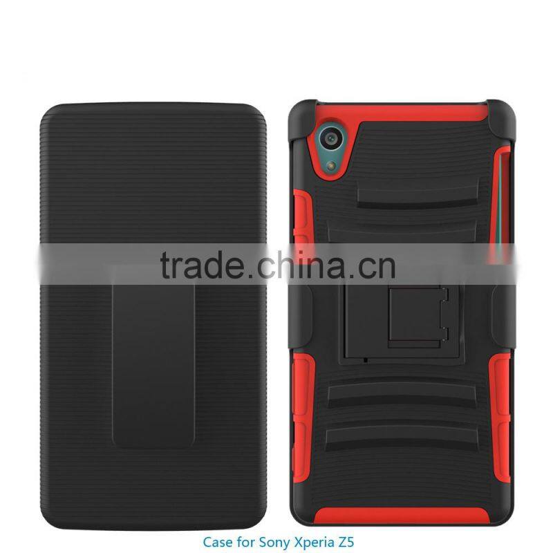 new china products for sale 3 in 1 PC silicone belt clip hard case for sony xperia z5 back case cover china suppliers