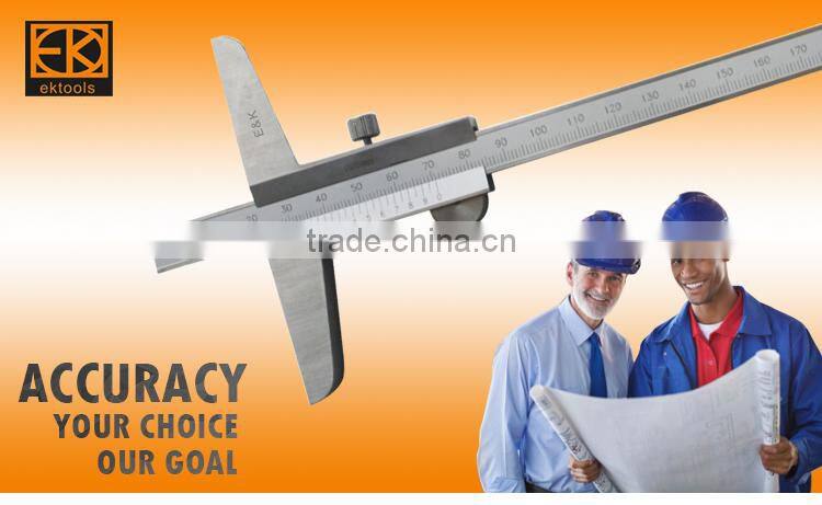 Steel depth calipers with upper lock