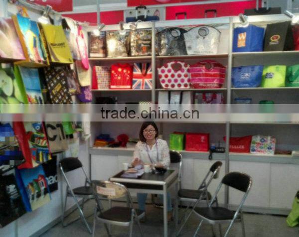 reusable recycle pp non woven material bag with film for shopping