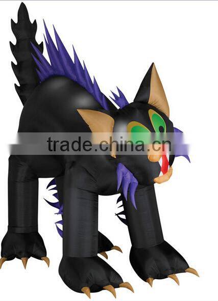 Halloween Decoration Inflatable Black Cat with Pumpkin
