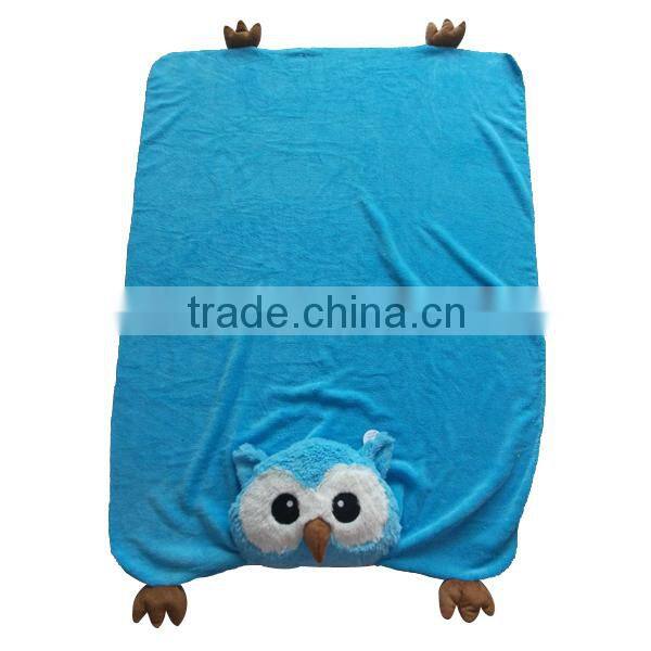 Lovely plush animal large fleece blanket for kids