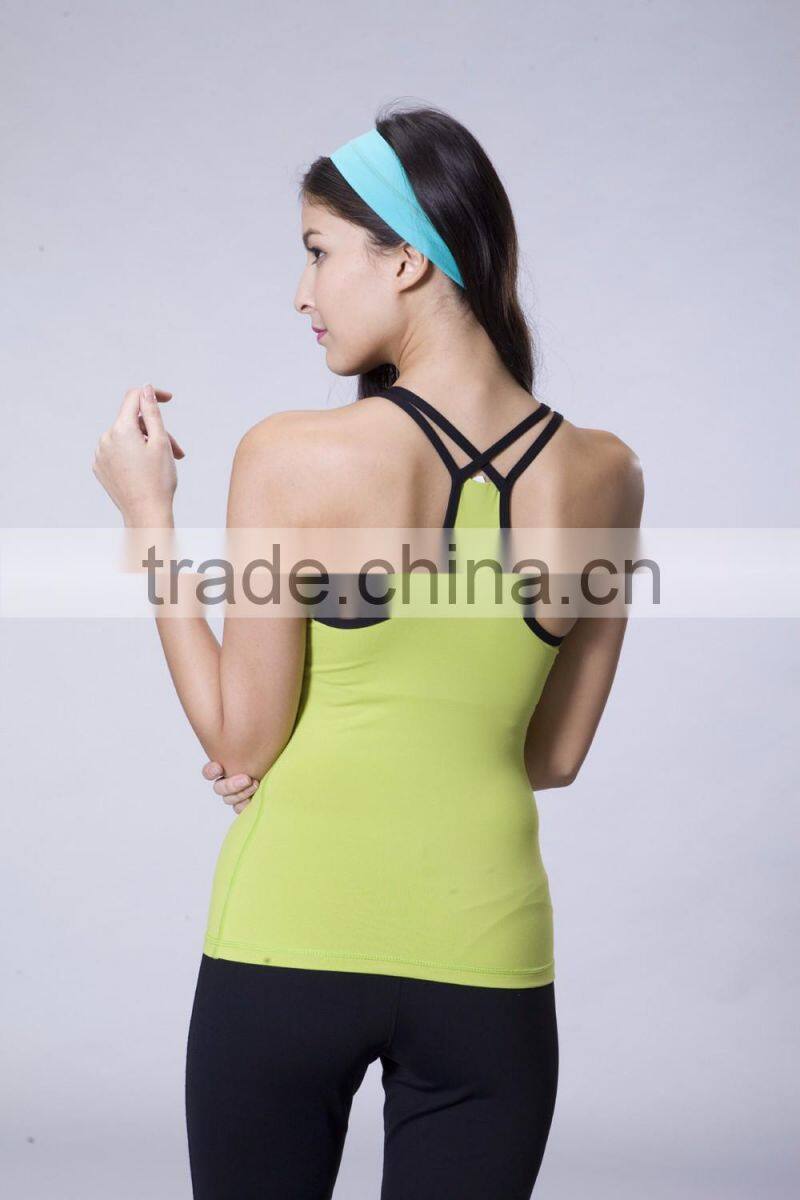 Sexy Slim Fit Quick Dry Spandex Nylon Women Workout Fitness Yoga Tank Top