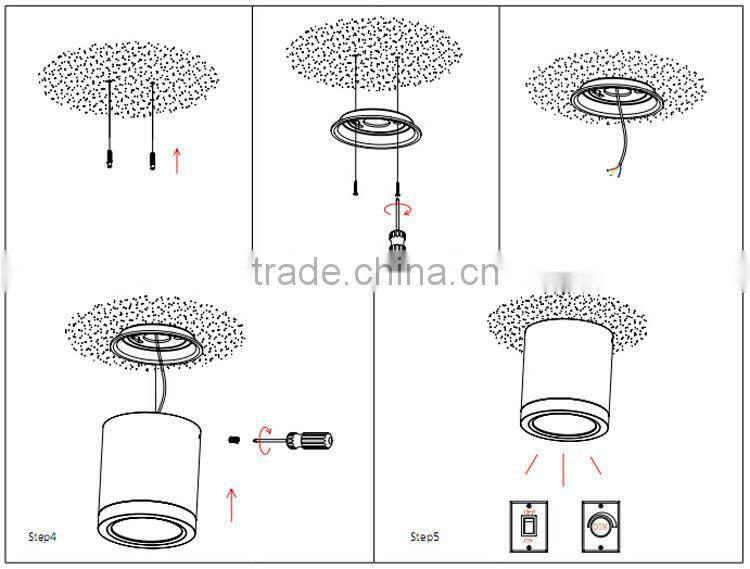 housing white surface mounted COB led downlight 25w