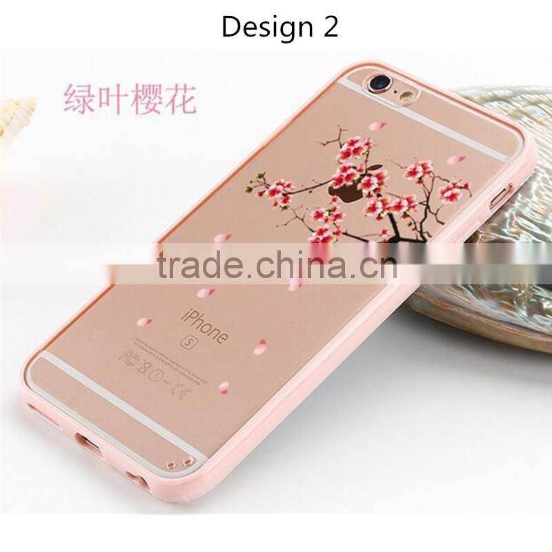 Luxury Acrylic + TPU back cover bumper case for Apple iphone 7 6 6s 6s plus 5 S SE