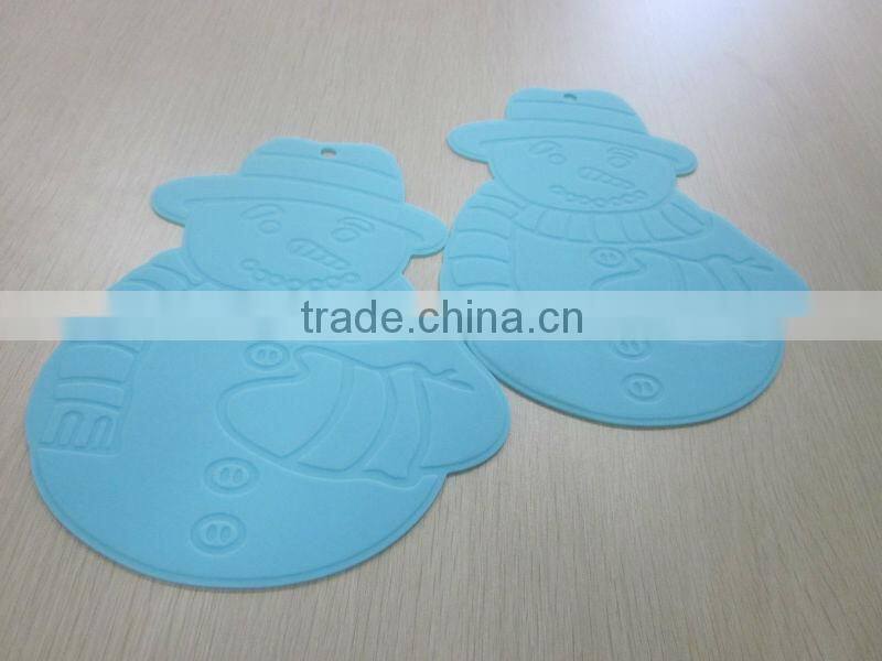 100% food grade heat resistant silicone pad mat/ coaster with snowman style