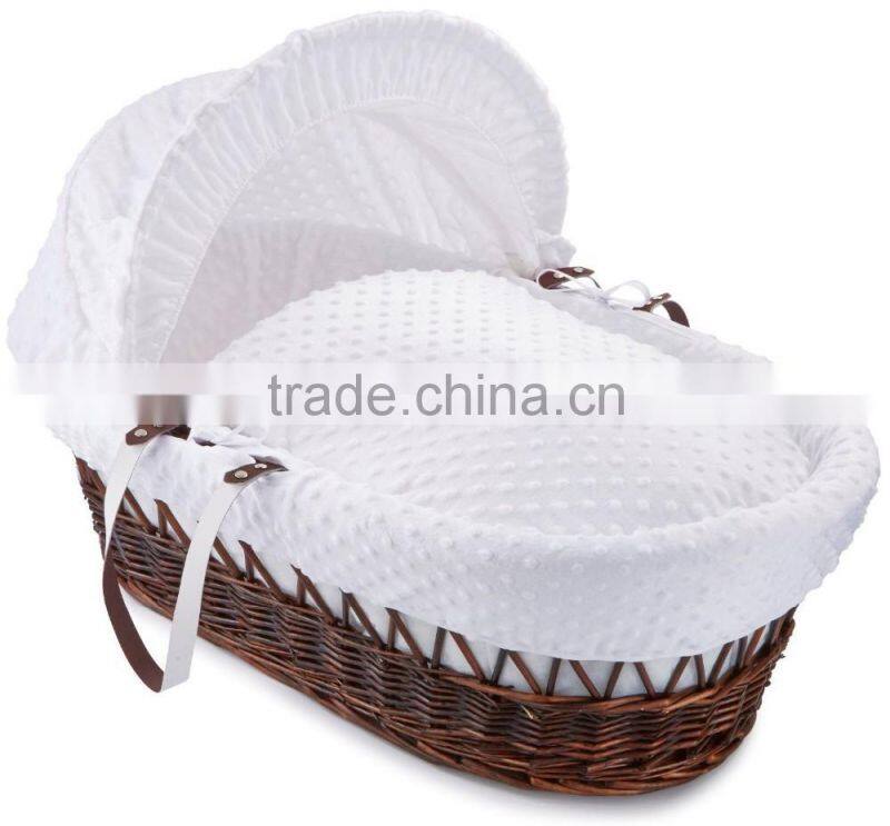 Dark Brown Baby wicker moses basket
