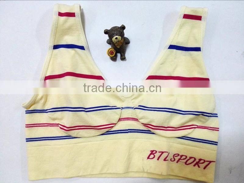 Shantou wireless woman hot sex girls hot sexy girl sport underwear yoga wear girl sport seamless bra