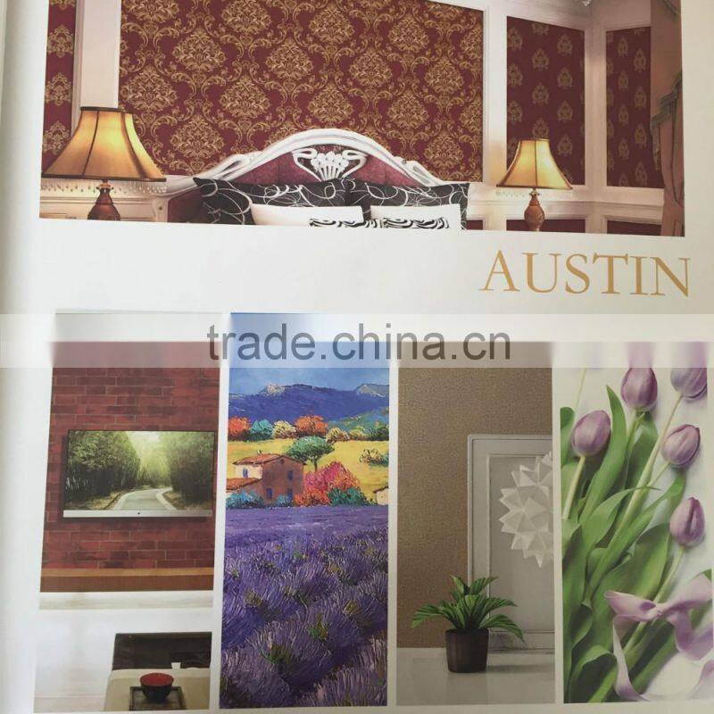 vinyl wallpaper with golden European flowers for house
