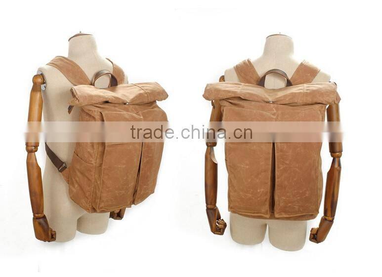 Boshiho latest design genuine cowhide leather backpack bag outdoor backpack black