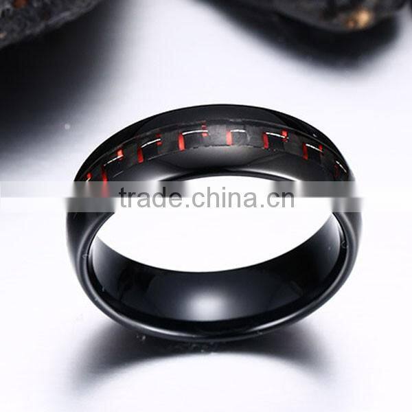 New Fashion Retro Fiber Tungsten Steel Ring