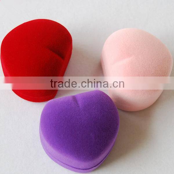 velvet cute heart shape ring box wholesale jewelry packaging box