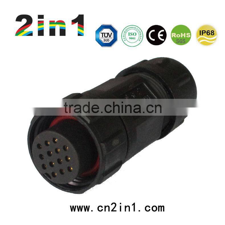 SQ19-14P IP68 Soldering Electric Cable Wire Waterproof Connector