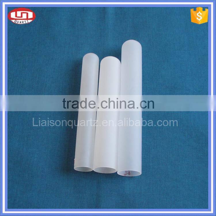 Round end frosted quartz glass tube