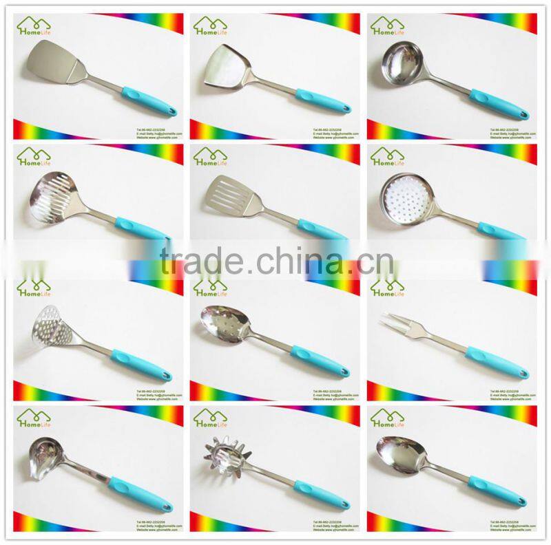 Heat-resistant plastic handle high quality stainless steel Solid serving spoon