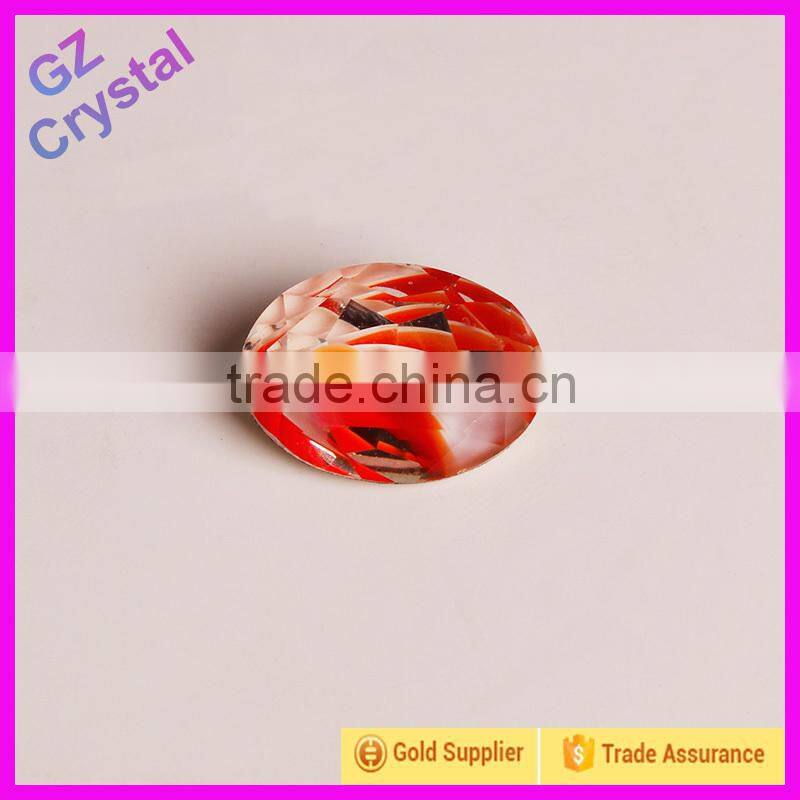 New color style China supplier oval shape crystal glass bead stone for dresses
