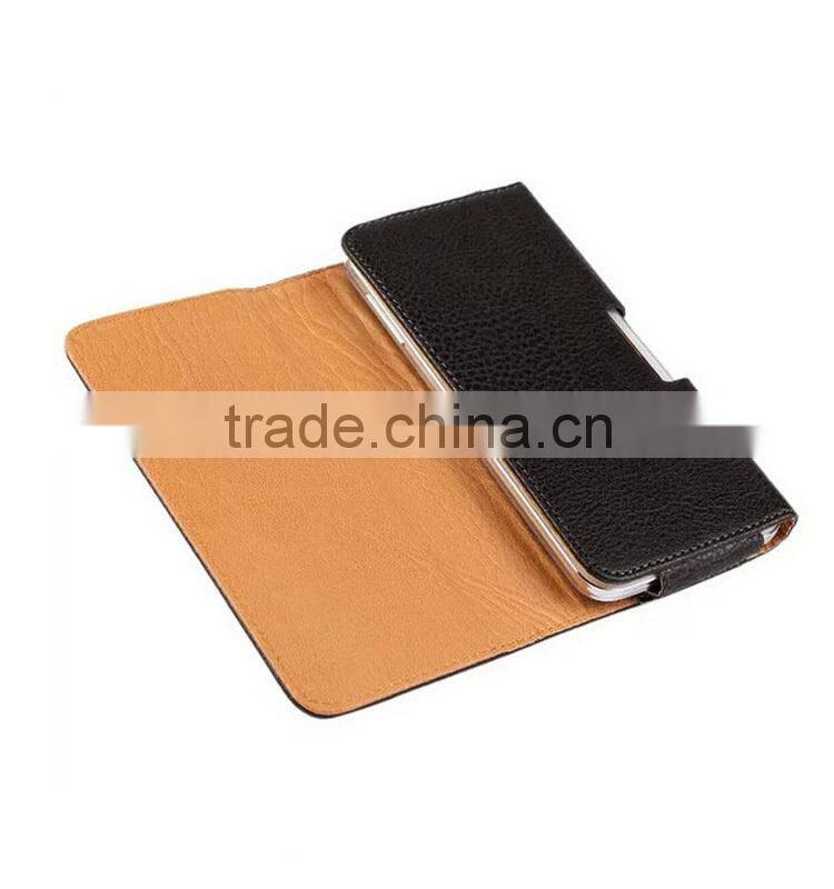hot sell Push and Pull style leather universal flip phone case