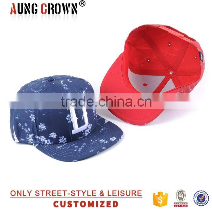 wholesale flat brim digital print snapback hat