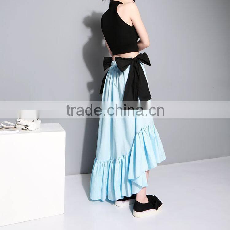 2016 New Multi-wear Big Bow Slash Neck Flouncing Ruffles Hem Strapless Off Shoulder Dress Women Summer