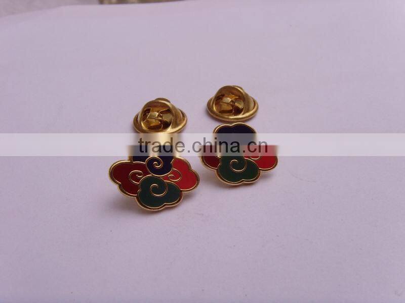 2014 Hot Sale Shiny Gold Custom Metal Pin Badge With Enamel