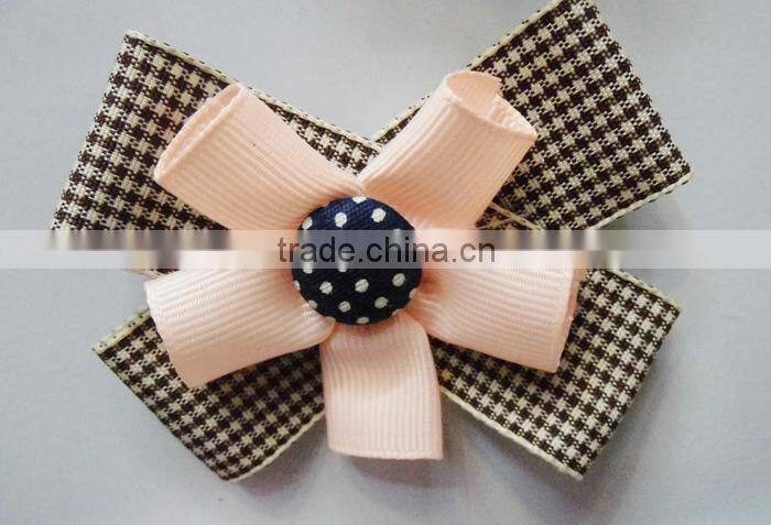2.5" flower trim Denim cotton chiffon fabric children hair accessories