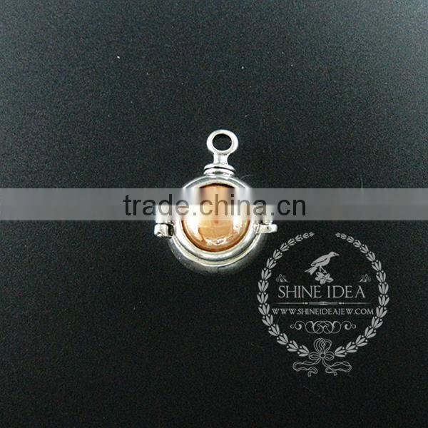 22mm round setting silver platd steam punk blue,orange,green,purple,sky blue and champage ceramic DIY pendant charm 1830068