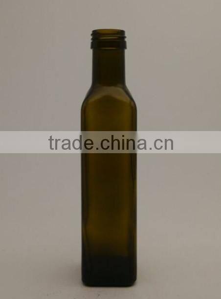 250ml antique green olive oil glass bottle