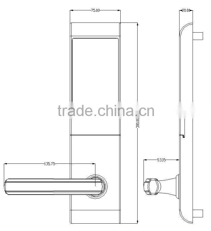 High security intelligent hotel door lock system with imported PCB and high quality motor