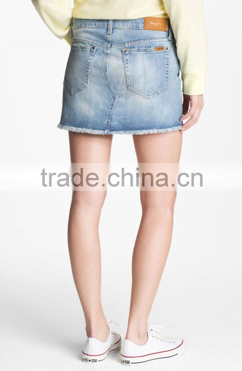 High quality women Cutoff Denim Miniskirt jeans (LOTX287)
