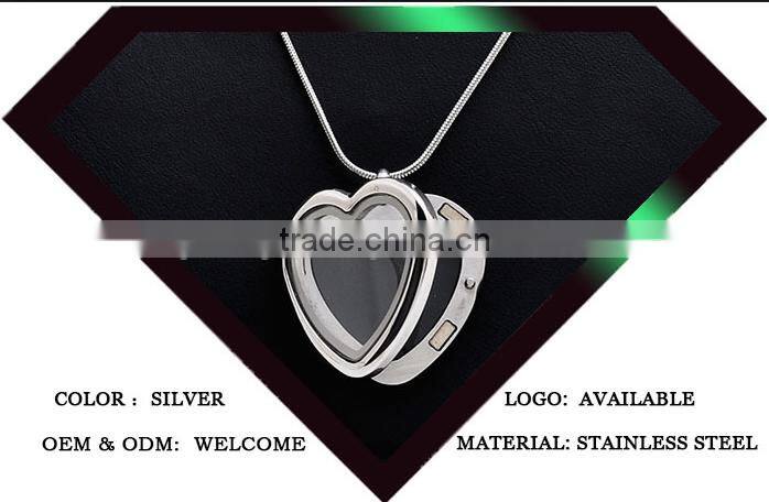 stainless steel living heart locket floating