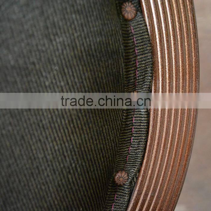 Steel Frame with Red Upholstery Round Back Dining Chair