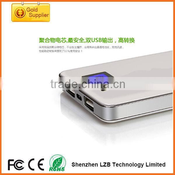 12000mAh newest ultra slim li-polymer Recharger , universal portable Ultra thin mobile power bank