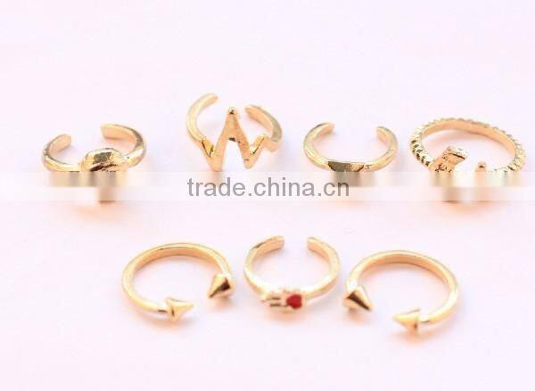 Fashion new 2016 rings jewelry cute gold plated alloy Knuckle ring