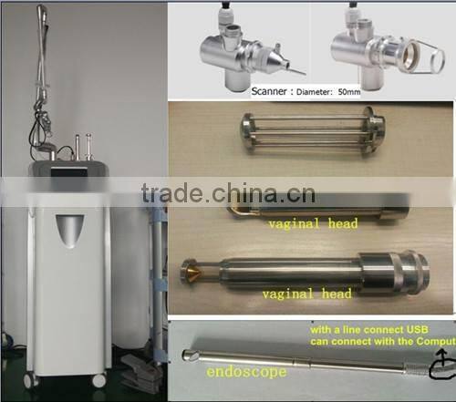 Red Diode Laser Fractional Co2 Laser with scanning probe,cutting probe,vaginal probe