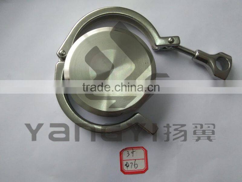 stainless steel 3'' tri clover clamp with end cap ferrule and gasket