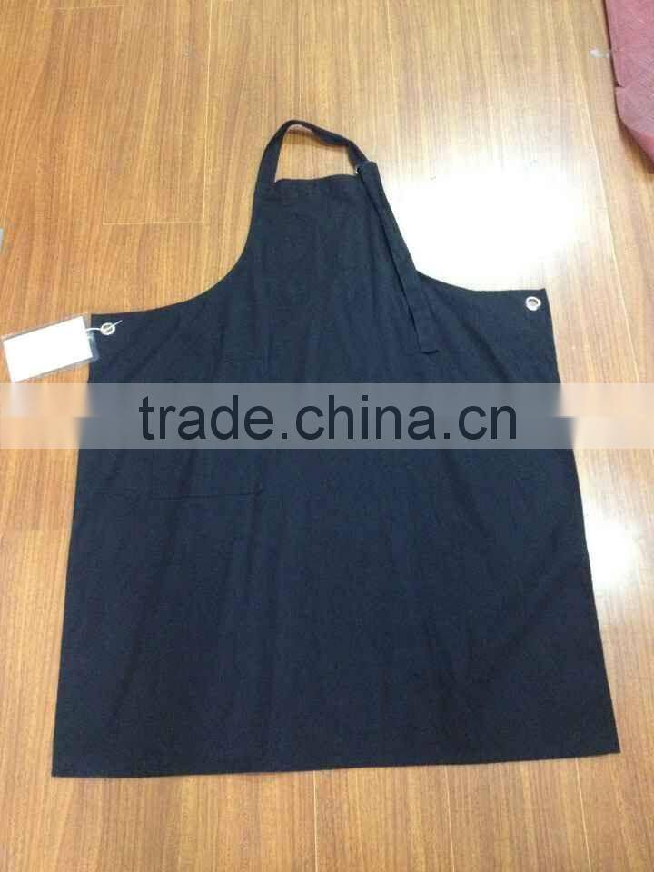 Black big apron with grommet and pocket