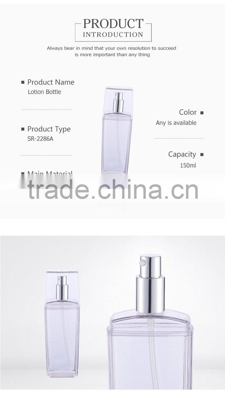 Best quality acrylic cap PETG eco-friendly clear plastic pet lotion bottle
