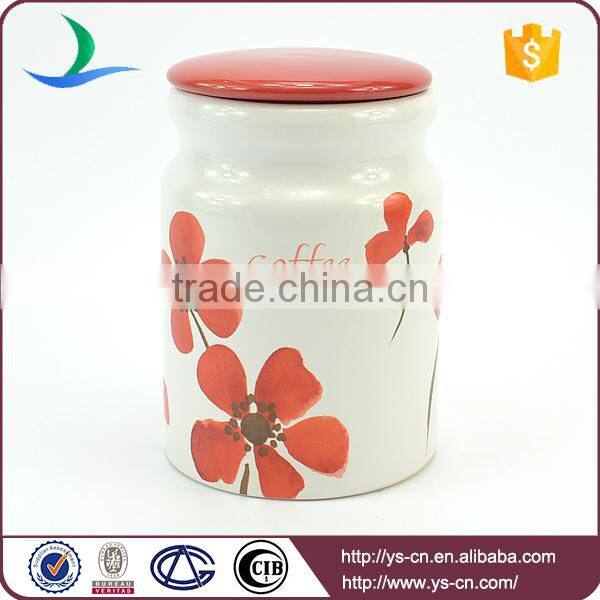 Manufacturer Ceramic Storage Containers With Red Ceramic Lid