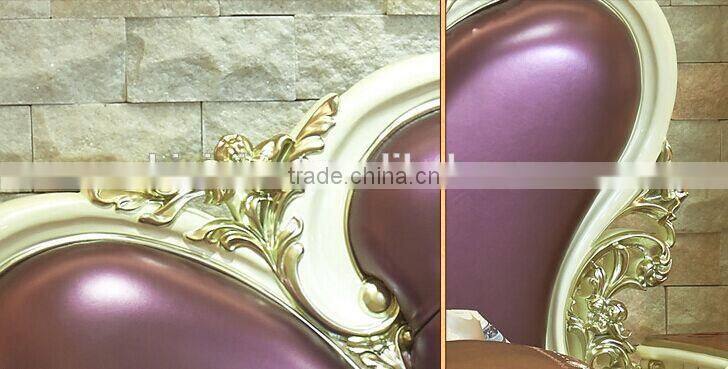 European Style King Size Bed, Elegant Purple Wood Carving Bed, Royal Bedroom Furniture Set (BF01-ML027)