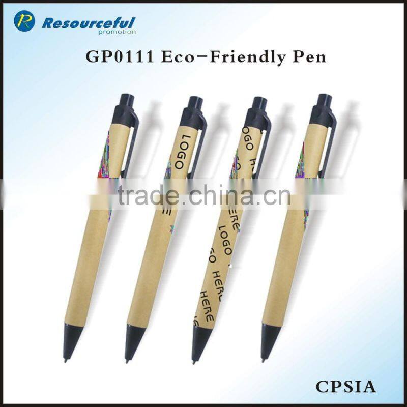 China manufacture advertising ball pen,recycleable paper ball point pen with notebook