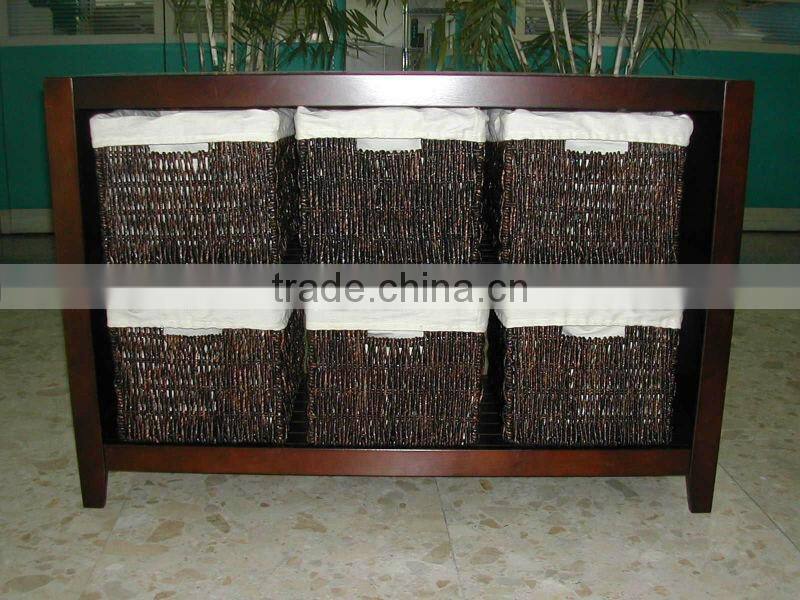 English bulk natural wicker wooden cabinet with handle