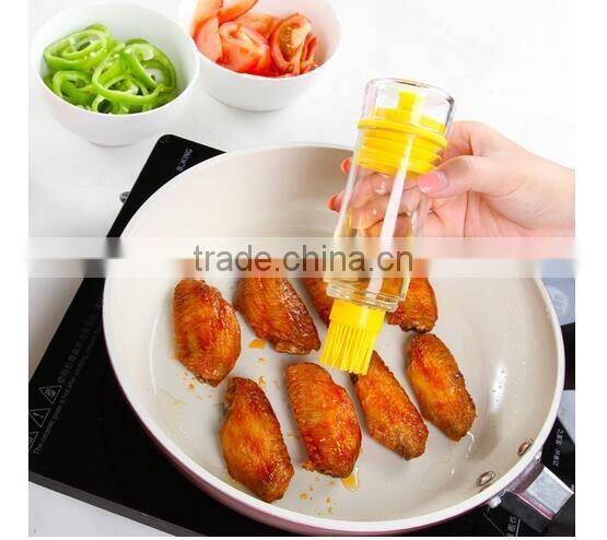 CY129 Olive Oil Vinegar Dispenser Bottle Basting Brush Pour Baste Store Space Saver Salad Dressing Cruet Food Storage Container