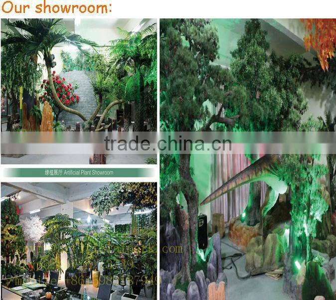 Decorations artificial living wall for indoor plastic big green leaves fake vertical green wall