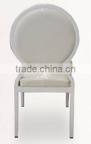 factory directsale quality white faux leather stacking wedding chair in aluminum QL-D661
