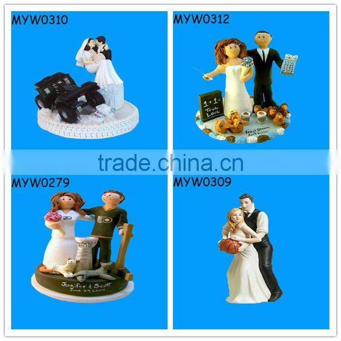 A pregnant bride ceramic cake toper wedding cake happiness