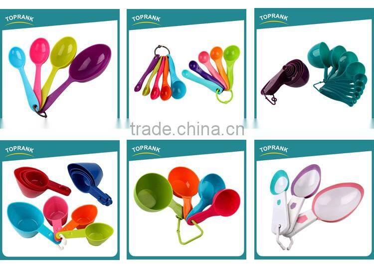 Toprank Custom 5 Pcs Mixing Color Plastic Measuring SpoonSet 1Cup 1/2Cup 1/3Cup 1/4Cup Food Measuring Spoons For Baking