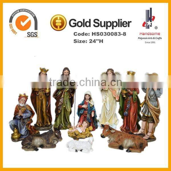 24 Inch Resin Religious Items Outdoor Nativity Set Statues