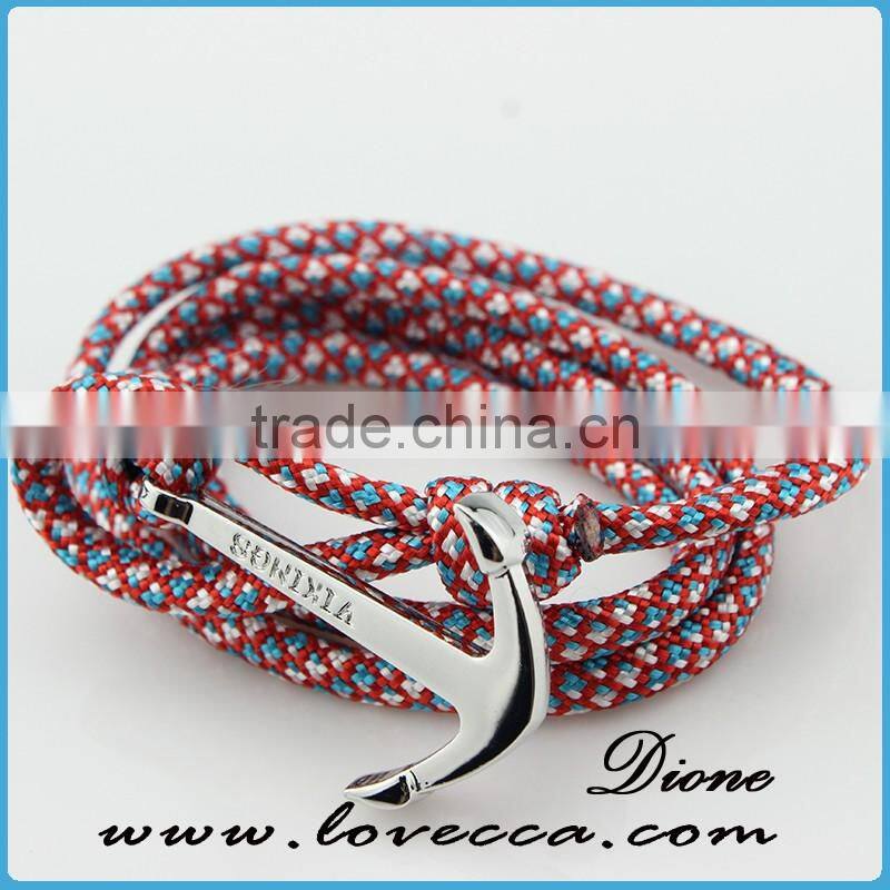 Wholesale Paracord Handmade Rope Wristband Anchor Bracelet with 2mm Rope