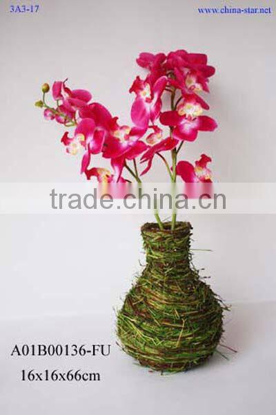artificial orchid potted with vase